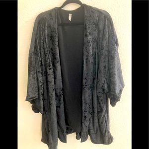 Free People black crushed velour shawl cloak